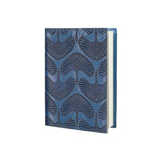 Notizbuch KRANICH S blau nachfullbar, Leder