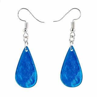 Ohrringe DROP, saphirblau, Capiz