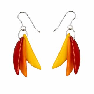 Ohrringe SLICES Feuerfarben, Tagua