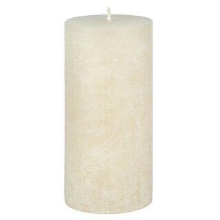 Stumpenkerze 7x15cm FROSTED creme, Kapula