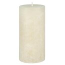 Stumpenkerze 7x15cm FROSTED creme, Kapula