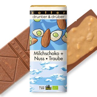 drunter + drüber Milchschoko + Trauben +  Nüsse