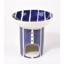 DUFTLAMPE Streifen blau, Keramik, dm8,5xH10,5+dm14xH4cm