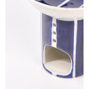 DUFTLAMPE Streifen blau, Keramik, dm8,5xH10,5+dm14xH4cm