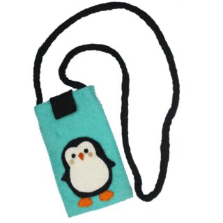Filz Smartphone-Umhängetäschchen Pinguin