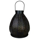 Laterne CALABASH Floral 30cm, schwarz-gold, Eisenblech