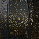 Laterne CALABASH Floral 30cm, schwarz-gold, Eisenblech