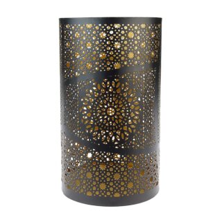 Windlicht 13x23cm STARLIGHT schwarz-gold