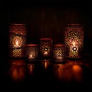 Windlicht 13x23cm STARLIGHT schwarz-gold