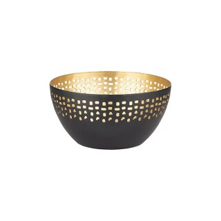 Lichtschale SPOT, 10x5cm, schwarz-gold, Eisenblech