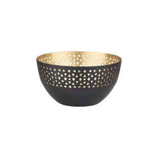 Lichtschale, SUNNY, 10x5cm, schwarz-gold, Eisenblech
