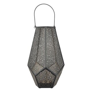 Laterne 38x23cm DIAMOND, schwarz-gold, Eisenblech