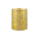 Windlicht 8x10cm STARLIGHT gold/gold, Eisenblech