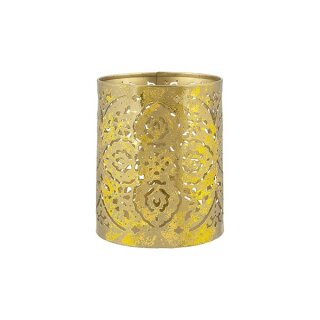 Windlicht 8x10cm CHRISTAL gold-gold, Eisenblech