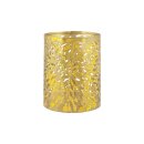 Windlicht 8x10cm LEAVES gold-gold, Eisenblech