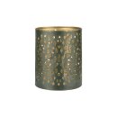 Windlicht 8x10cm FIRESTARS grun-gold, Eisenblech
