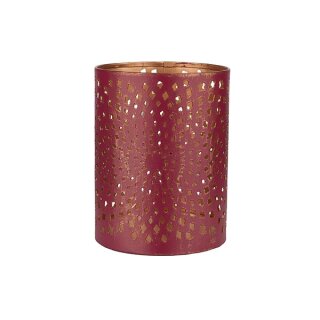 Windlicht 8x10cm FOCUS rot-gold, Eisenblech