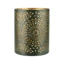 Windlicht 10x13cm GLAMOUR grun-gold, Eisenblech