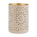 Windlicht 8x10cm FIRESTARS beige-gold, Eisenblech