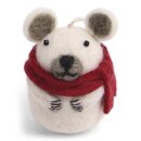 Eisbär mit Schal, 6 cm