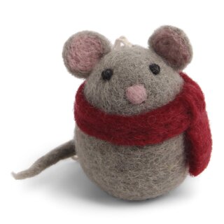 Maus mit Schal, 6 cm