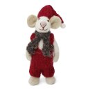 Maus Boy weiß mit Schal, 12 cm