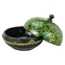 Dose Kaschmir, 10cm mit Griff,  handbemalt, Pappmache
