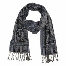 Schal PAISLEY navy-dunkelblau, 165x35cm, 100 % Wolle
