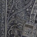 Schal PAISLEY navy-dunkelblau, 165x35cm, 100 % Wolle