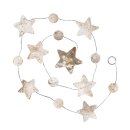 Dekostrang STERNE 150cm weis-gold, Capiz