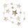Dekostrang STERNE 150cm weis-gold, Capiz