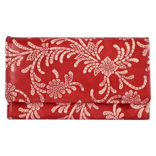 Brieftasche 19x10cm ISHANA floral Ziegenleder