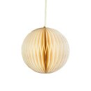Papierdeko Origami 7cm KUGEL weis, Glitter