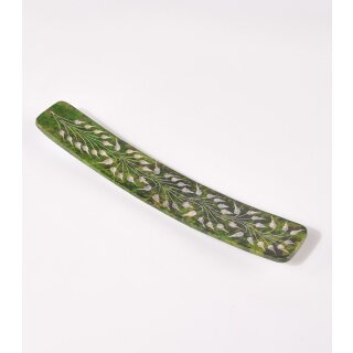 RÄUCHERSTÄBCHENHALTER Pflanze, dunkelgrün, 25x4cm