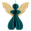 Baumschmuck Engel Origami 7cm petrol Sterne, Papier