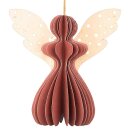 Baumschmuck Engel Origami 7cm weinrot Punkte, Papier