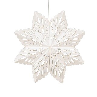 Faltstern Schneeflocke 23cm, weis, Papier
