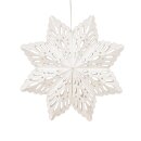 Faltstern Schneeflocke 23cm, weis, Papier