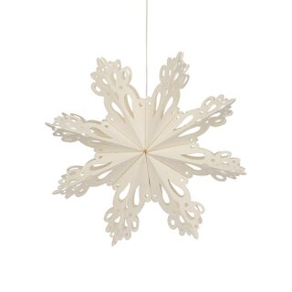 4er Set Faltsterne Schneeflocken, 15cm, weis, Papier