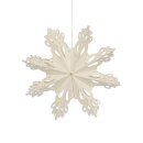4er Set Faltsterne Schneeflocken, 15cm, weis, Papier