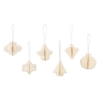 Set 12 Mini Kugeln Origami, weis, Papier