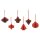 Set 12 Mini Kugeln Origami, rot+weinrot, Papier