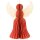 Baumschmuck Engel Origami 17cm rot Punkte, Glitter
