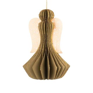 Baumschmuck Engel Origami 12cm piniengrun Sterne, Glitter