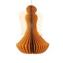 Baumschmuck Engel Origami 12cm goldgelb Sterne, Glitter