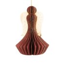 Baumschmuck Engel Origami 12cm weinrot Sterne, Glitter