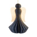 Baumschmuck Engel Origami 12cm dunkelblau Sterne, Glitter