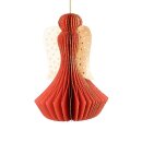 Baumschmuck Engel Origami 12cm rot Sterne, Glitter