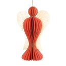 Baumschmuck Engel Origami 12cm rot Punkte, Glitter
