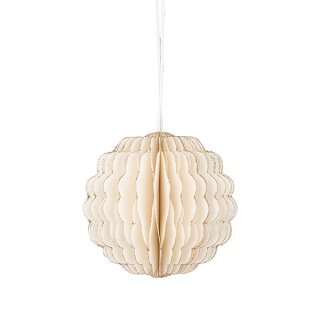 Papierdeko Origami 8cm SPHERE weis, Glitter